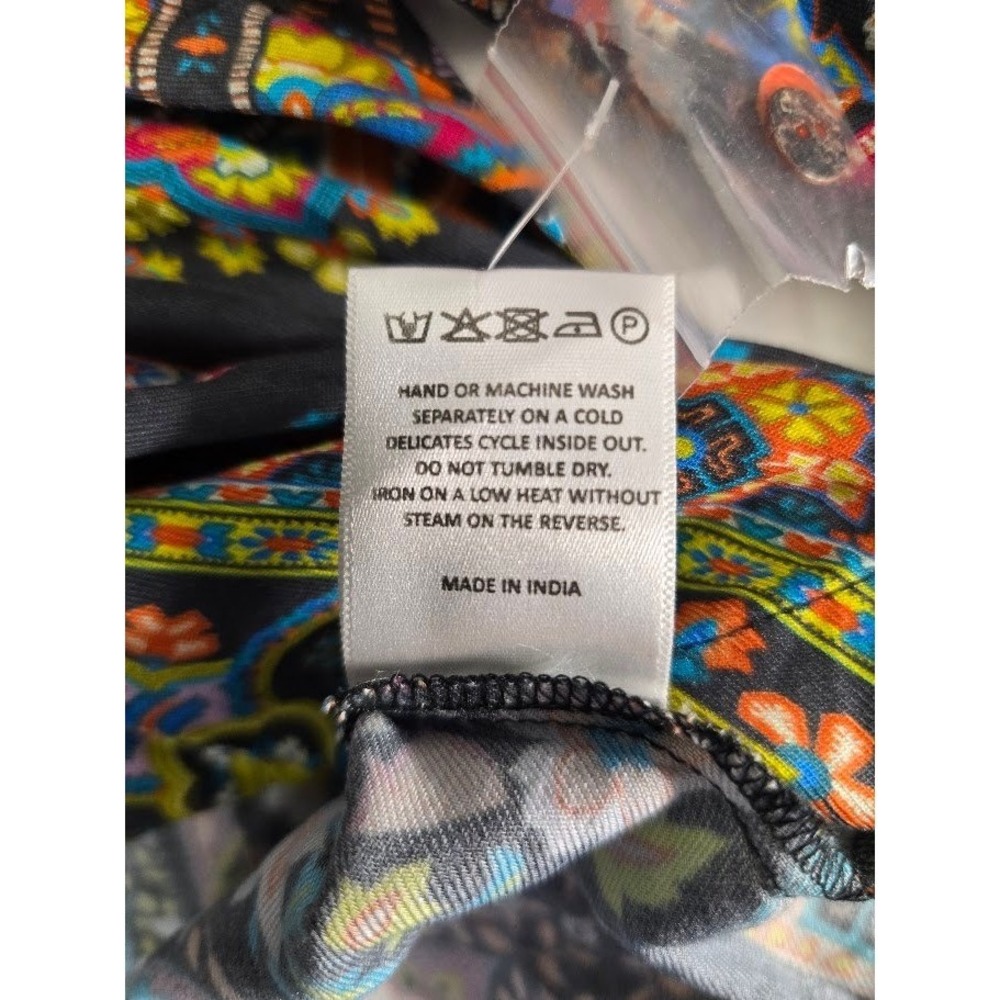 Sahara Patchwork Boho Long Sleeve Button Front Tu… - image 6